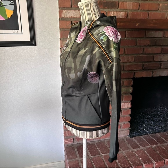 Desigual Angee Floral Hooded Zip Up Sweatshirt Sz XS - Picture 7 of 12